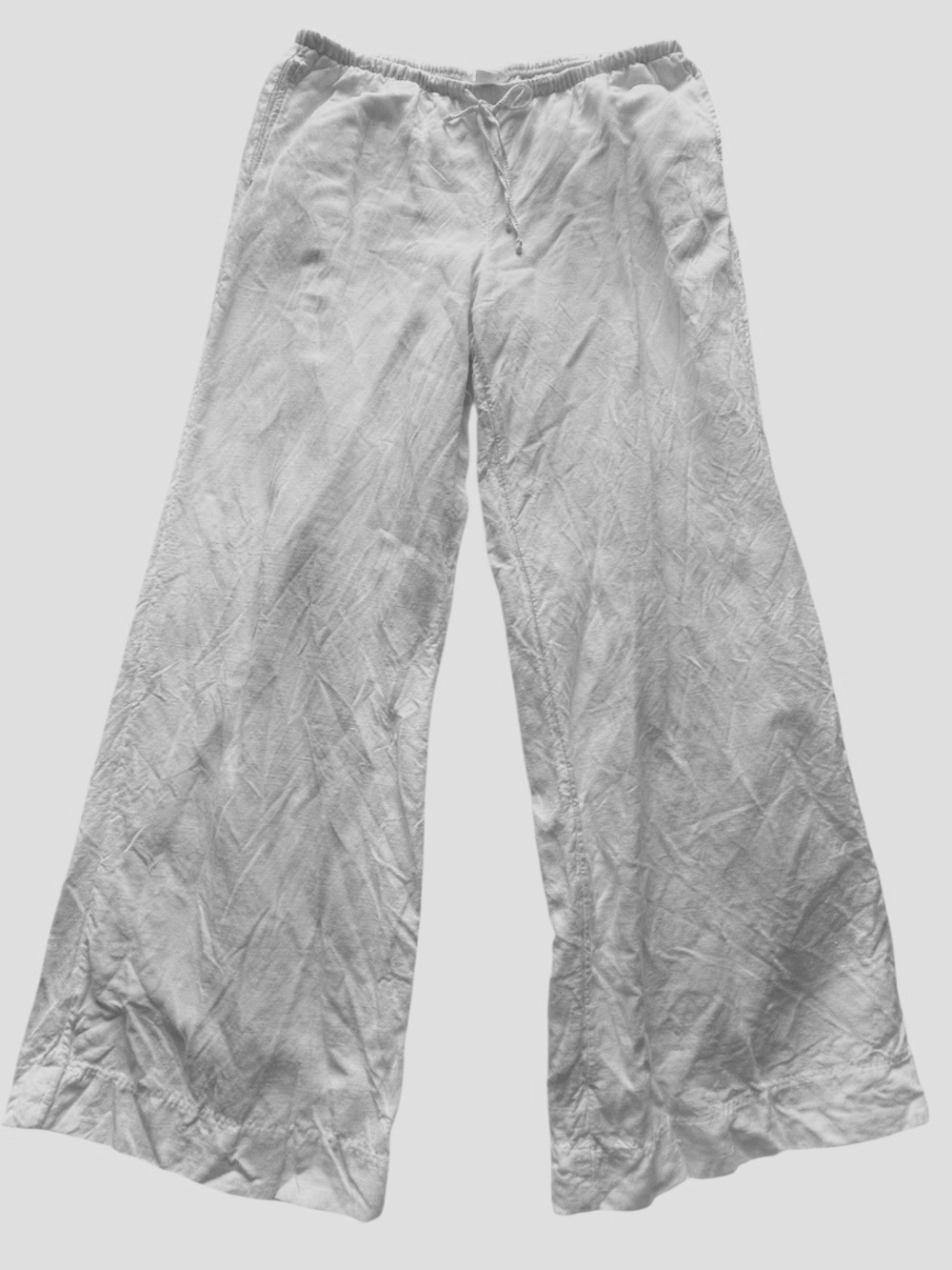 H&M White Wide-Leg Linen Pants